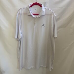 Rhoback Polo Shirt White Stretch Moisture Wicking Performance Golf Mens 2XL